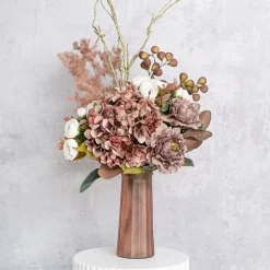 Glass Lynne Conical Vase Matte Pink (9.3x11x24.5cmH)