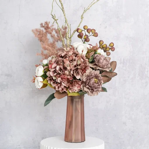 Glass Lynne Conical Vase Matte Pink (9.3x11x24.5cmH)