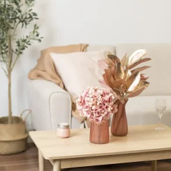 Glass Lynne Posy Vase Matte Pink (10x11x22cmH)