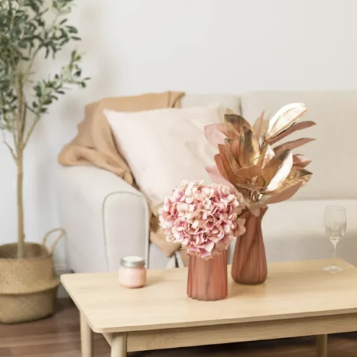 Glass Lynne Posy Vase Matte Pink (10x11x22cmH)