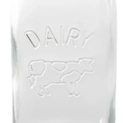 Glass Milk Bottle Clear (6cmDx15.5cmH)