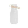 Glass Milk Bottle Solid Glossy White (6cmDx15.5cmH)