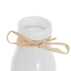 Glass Milk Bottle Solid Glossy White (6cmDx15.5cmH)