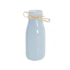 Glass Milk Bottle Solid Glossy Blue (6cmDx15.5cmH)