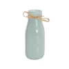 Glass Milk Bottle Solid Glossy Sage (6cmDx15.5cmH)