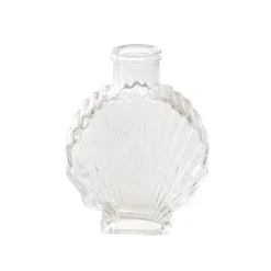 Glass Shell Shape Bottle Vase Clear (8x3.5x10.8cmH)