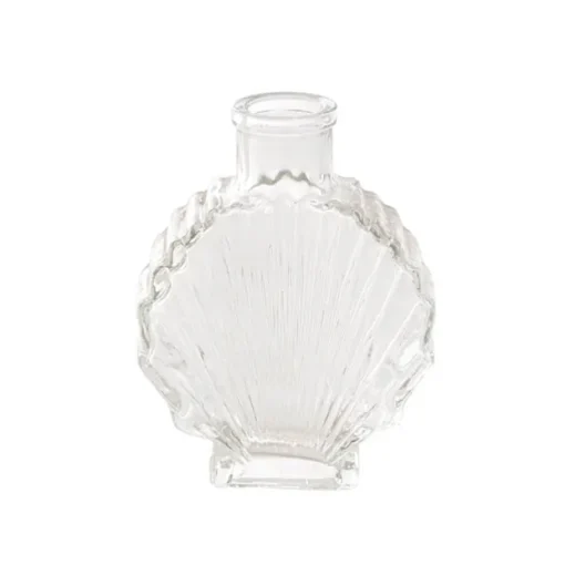 Glass Shell Shape Bottle Vase Clear (8x3.5x10.8cmH)