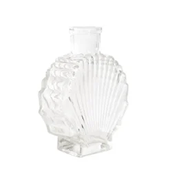 Glass Shell Shape Bottle Vase Clear (8x3.5x10.8cmH)