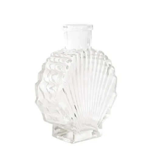 Glass Shell Shape Bottle Vase Clear (8x3.5x10.8cmH)