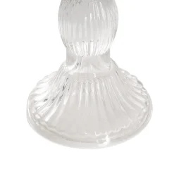Glass Swindon Dinner Taper Candle Holder Clear (8Dx15.5cmH)