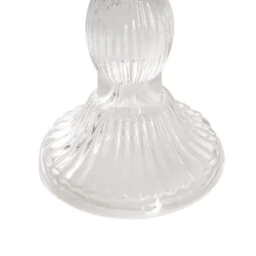 Glass Swindon Dinner Taper Candle Holder Clear (8Dx15.5cmH)