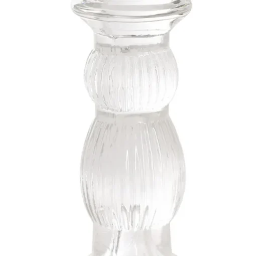 Glass Swindon Dinner Taper Candle Holder Clear (8Dx15.5cmH)