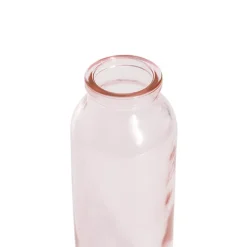 Glass Tall Milk Bottle Pink (5.5x16cmH)