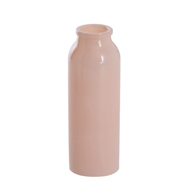 Glass Tall Milk Bottle Solid Glossy Soft Peach (5.5x16cmH)