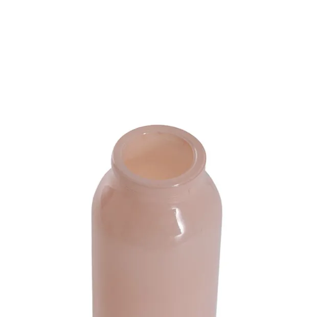Glass Tall Milk Bottle Solid Glossy Soft Peach (5.5x16cmH)
