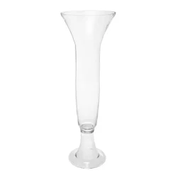 Glass Trumpet Vase Submarine Tall Clear (20.5Dx62cmH)