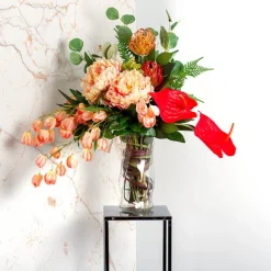 Glass Twist Cylinder Vase Clear (12x24cmH)