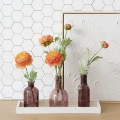 Glass Vintage Bottle Bud Vase Dk Brown (3.3TDx8.4BDx15cmH)