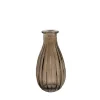 Glass Vintage Bottle Cafe Bud Vase Dk Brown (7x14.5cmH)