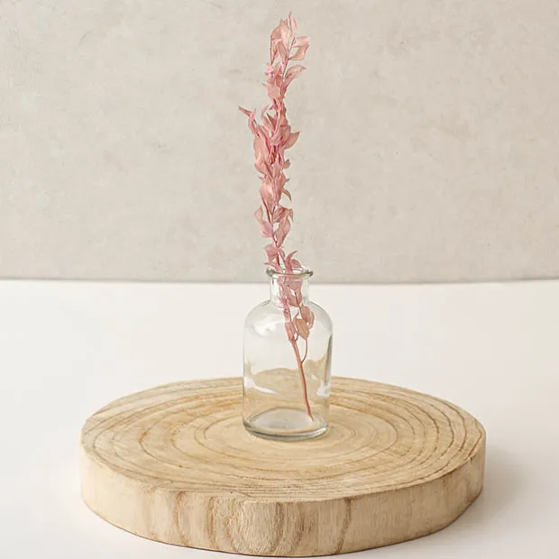 Glass Vintage Bottle Cylinder Bud Vase Clear (7x13.5cmH)