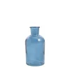 Glass Vintage Bottle Cylinder Bud Vase French Blue 7x13.5cmH