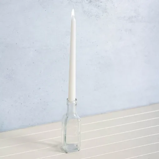 Glass Vintage Bottle Square Bud Vase Clear (4.7x16cmH)