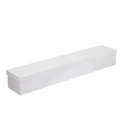 Glossy Half Dozen Rose Box White (75x14x11cmH)
