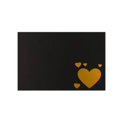 Gold Foil Black Card & Envelope Hearts Pack 25(10x6.5Hcm)