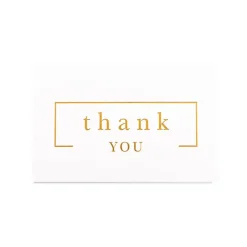 Gold Foil Card & Envelope Thank You Border Pk25 (10x6.5Hcm)