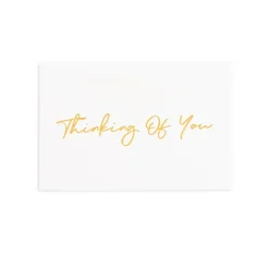 Gold Foil Card & Envelope Thinking of You Pack25 (10x6.5Hcm)