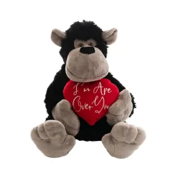 Gorilla George w I'm Ape Over You Heart Plush Black (34cmST)