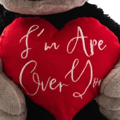 Gorilla George w I'm Ape Over You Heart Plush Black (34cmST)