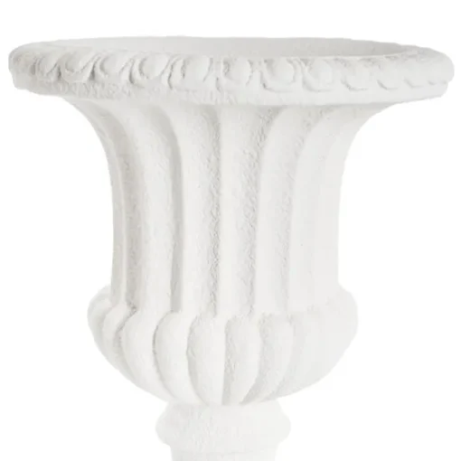 Grecian Fibreglass Urn Limestone White (36cmDx50cmH)