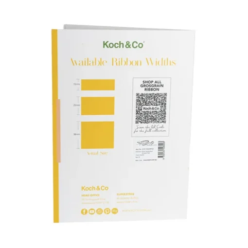 Grosgrain Ribbon 15mm Sample Swatch Book (A4)