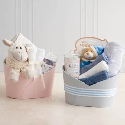Hamper Bucket Oval Medium Baby Pink (26.5x18.5x18cmH)