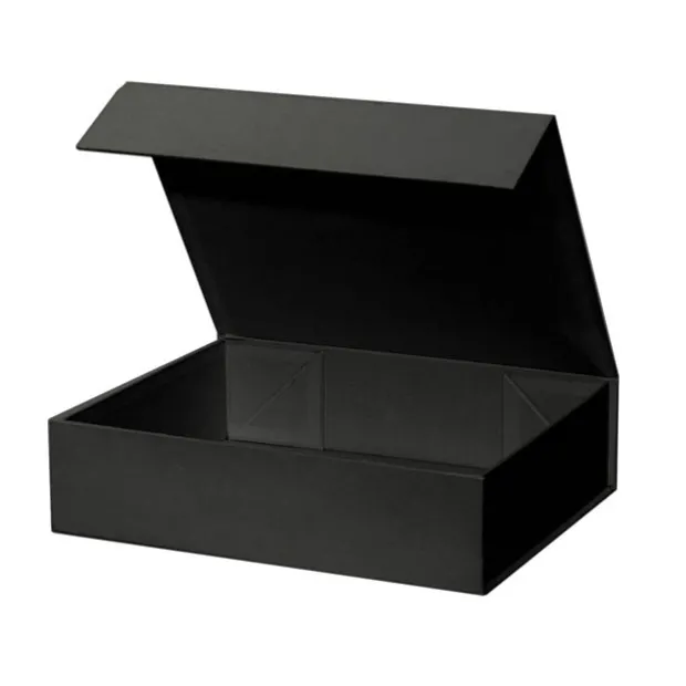 Hamper Gift Box Magnetic Flap Large Black (38x26x9.5cmH)