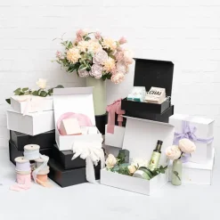 Hamper Gift Box Magnetic Flap Large Black (38x26x9.5cmH)