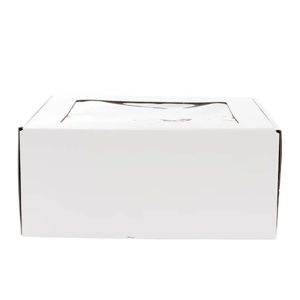 Hamper Gift Box PVC Window Square White (29.5x28.5x12.5cmH)