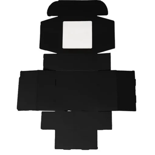 Hamper Gift Box PVC Window Square Black (29.5x28.5x12.5cmH)