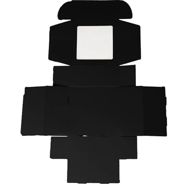 Hamper Gift Box PVC Window Square Black (29.5x28.5x12.5cmH)