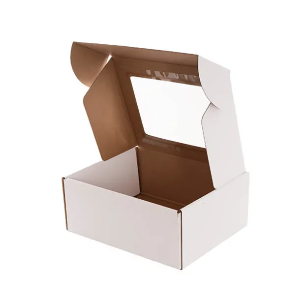 Hamper Gift Box PVC Window Small White (26.5x20.5x10.4cmH)