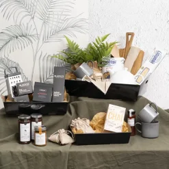 Hamper Tray Flat Pack Small Black Pack 2 (30x19x6cmH)