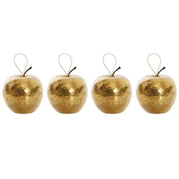 Hanging Apples Pack 4 Metallic Gold (5cmD)