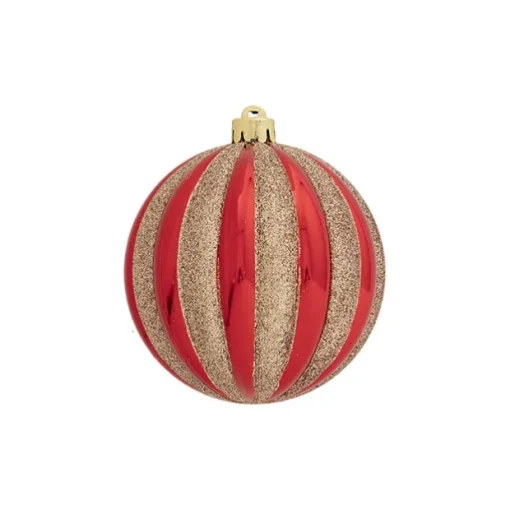 Hanging Assorted Baubles Set 9 Red & Gold (10cmD)