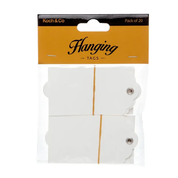 Hanging Gift Tags Scallop White Pack 20(5x9cmH)