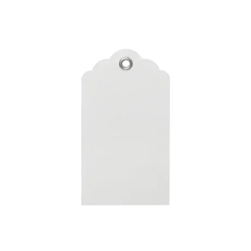 Hanging Gift Tags Scallop White Pack 20(5x9cmH)