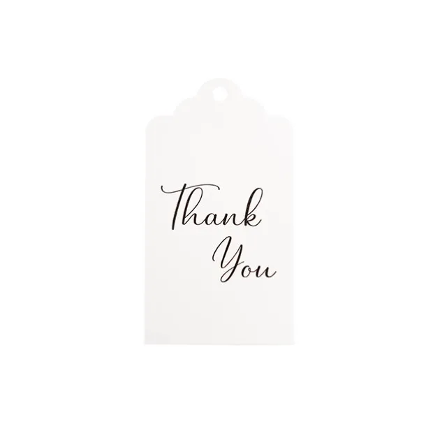 Hanging Gift Tags Scallop Thank You White Pack 20 (9Lx5W)cm)
