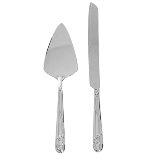 Heart Design Cake Knife Set (23Wx340mmL & 73Wx275mmL)