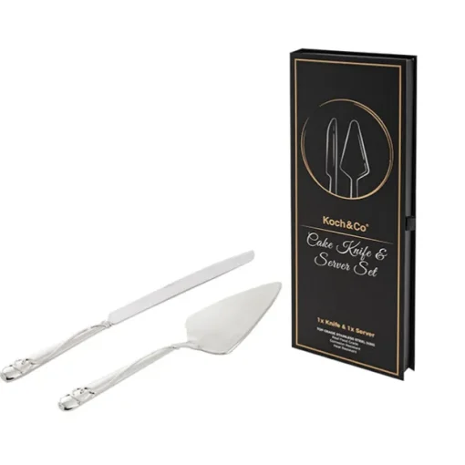 Heart Design Cake Knife Set (23Wx340mmL & 73Wx275mmL)