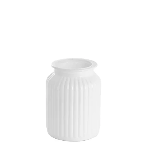 Hurricane Glass Jar White Medium (11Dx15cmH)